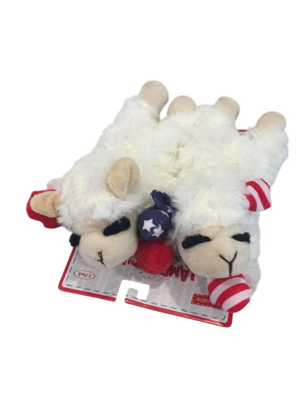 Lamb Chop Patriotic Red White Blue Stripes Stars Squeak 7" Mini Plush Dog Toys S